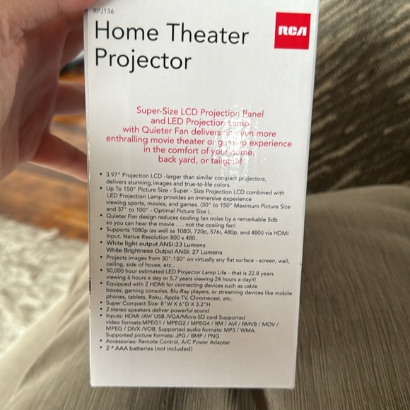 RCA Home Theater Projector - Picture 3 of 3